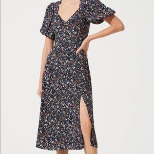 ASTR the Label Floral Bubble Sleeve Midi NWOT S